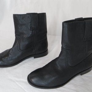 Frye Black Leather Boots, Size 6